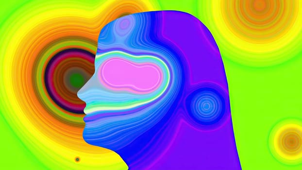 Surreal Colorful Portrait of Woman silhouette,Surreal Colorful Portrait of Woman silhouette