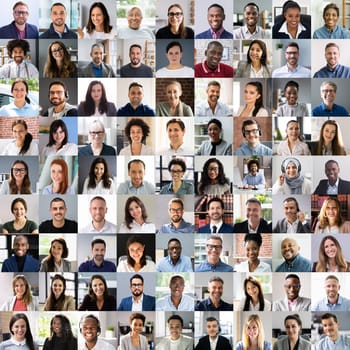 Business People Avatar Headshot. Group Meeting Video Conference