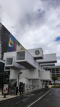 Hualien Container Starbucks, Hualien - APR 12, 2022 : Hualien beautiful Container Starbucks,Taiwan