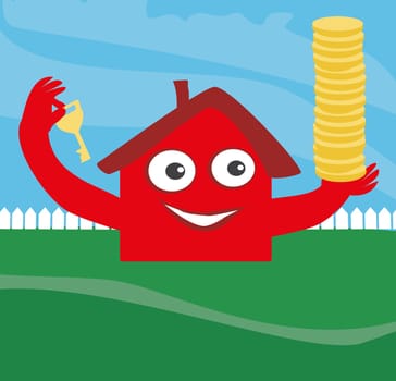 house with money and key