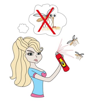 girl kill mosquito