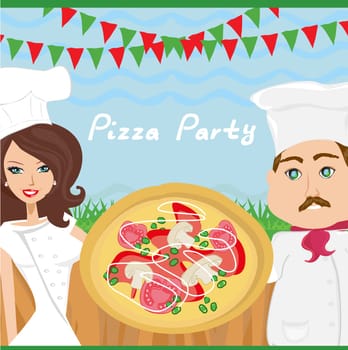 Pizza party poster