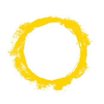 Sketch of yellow circle made with paintbrush
