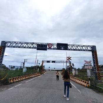 Taimali train level crossing, Taitung - Apr 12, 2022 : The Taimali train level crossing, Taitung Taiwan
