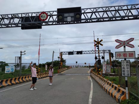 Taimali train level crossing, Taitung - Apr 12, 2022 : The Taimali train level crossing, Taitung Taiwan