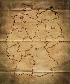 map of Germany on grunge paper background