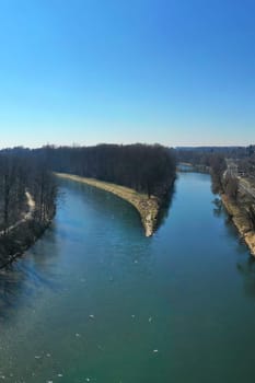 The Iller flows into the Danube here at the Illerspitze near Neu-Ulm
