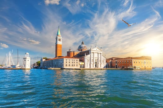 San Giorgio Maggiore island in the lagoon of Venice,  Italy.
