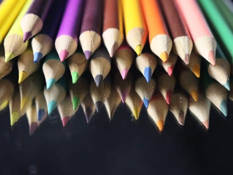 colored pencil blue green yellow many wood drawing