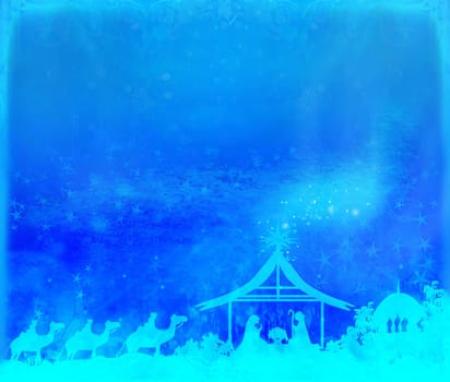 Birth of Jesus in Bethlehem - abstract card