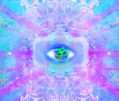 Illustration of a third eye mystical sign
