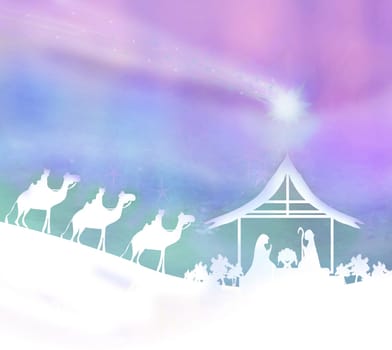 Birth of Jesus in Bethlehem - abstract card