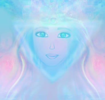Woman with third eye, psychic supernatural senses