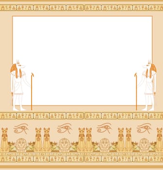 vintage card with frame and Egyptian accents