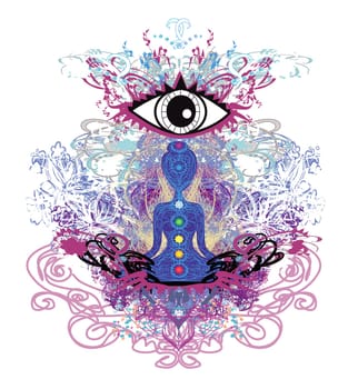 Woman with third eye, psychic supernatural senses