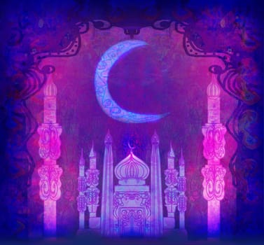 Ramadan Kareem Design at night