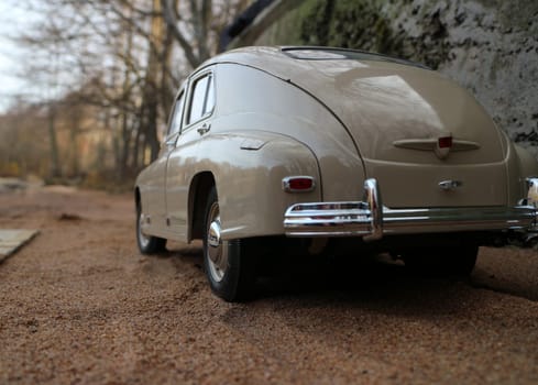 vintage retro car back view low angle view