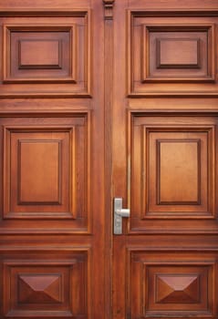 Old dark brown wooden door