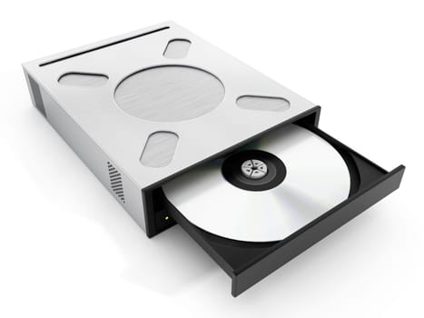 Internal disc drive isolated on white background. 3D illustration