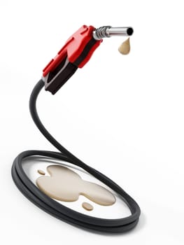 Drop at the end of gfas pump. 3D illustration.