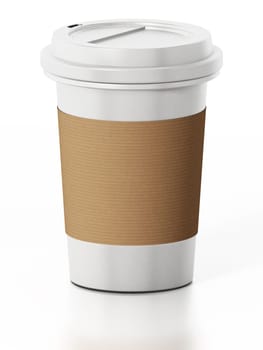 Coffee cup isolated on white background. 3D illustration.