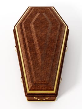 Coffin isolated on white background. 3D illustration.