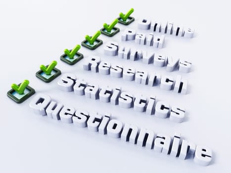 Online paid survey concept word. 3D illustration.