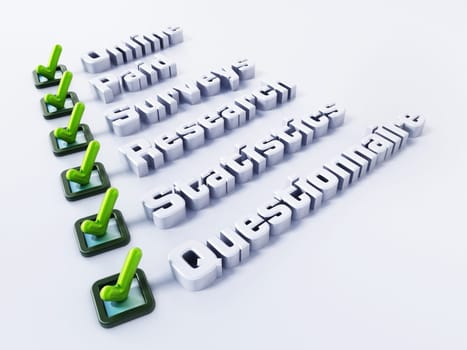 Online paid survey concept word. 3D illustration.