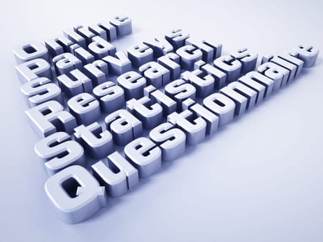 Online paid survey concept word. 3D illustration.