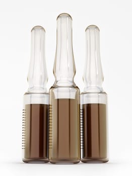 Vaccine bottles isolated on white background. 3d illustration.
