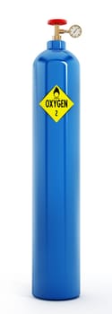 Oxygen tank isolated on white background. 3D illustration.