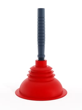 Toilet pump isolated on white background. 3D illustration.