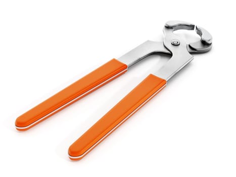 Pliers isolated on white background. 3D illustration.