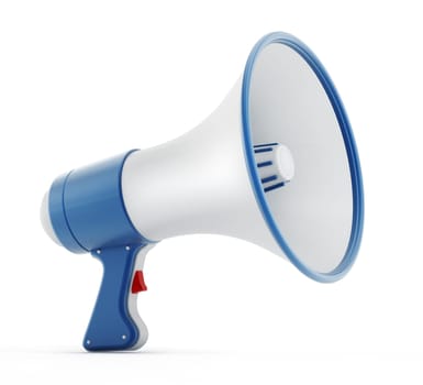 Megaphone isolated on white background. 3D illustration.