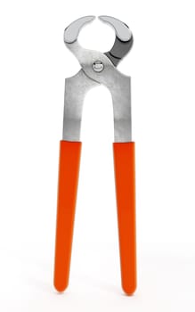 Pliers isolated on white background. 3D illustration.