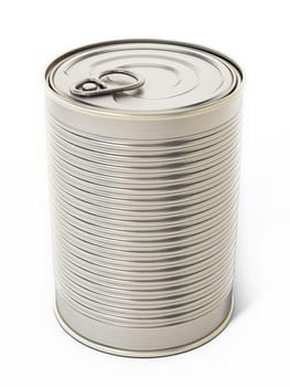 Tin can isolated on white background. 3D illustration.