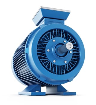 Generic electric motor isolated on white background. 3D illustration.