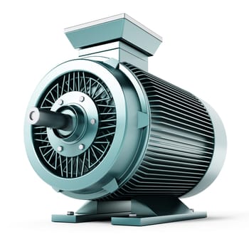 Generic electric motor isolated on white background. 3D illustration.
