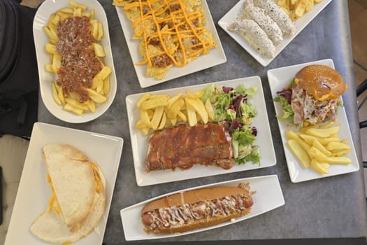 a various assorted american food