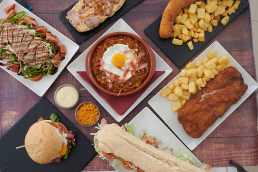 a various assorted american food