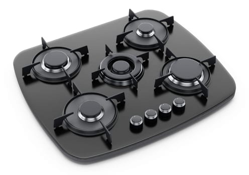 Modern stove isolated on white background. 3D illustration.