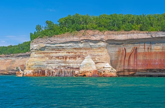 Colorful Cliffs on the Great Lakes in Pictured Rocks National Lakeshore in Michigan