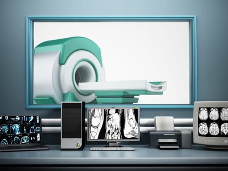 Magnetic Resonance Imaging MRI device and computer systems.