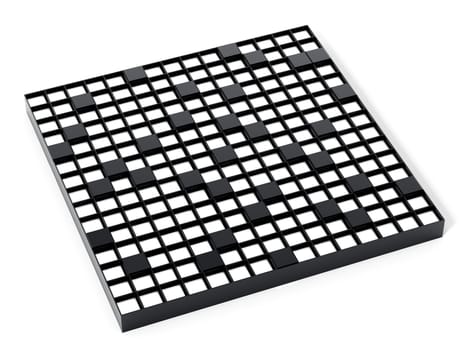 Crossword puzzle isolated on white background. 3D illustration.