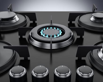 Modern stove isolated on white background. 3D illustration.
