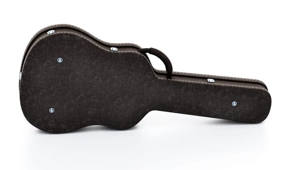 Guitar case isolated on white background. 3D illustration.