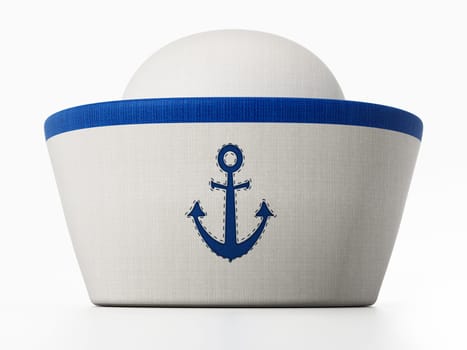 Sailor hat with anchor icon isolated on white background.