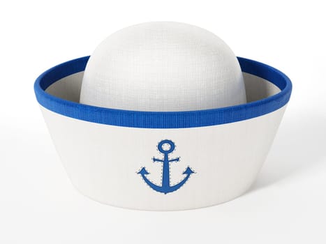 Sailor hat with anchor icon isolated on white background.