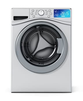Washing machine isolated on white background. 3D illustration.