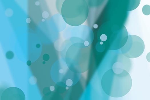 Abstract gradient green light turquoise blue shiny blurred background texture with circular bokeh lights in soft color style. Beautiful backdrop. Space for design.